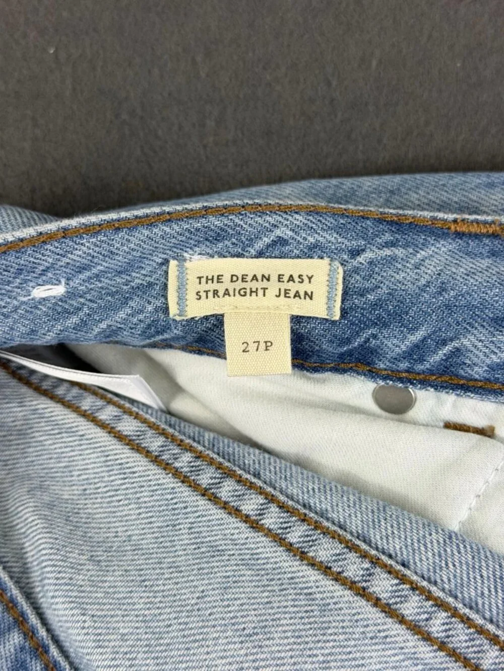 Madewell Womens Light Blue Denim The Dean Easy Straight Leg Jeans Whisker 27P